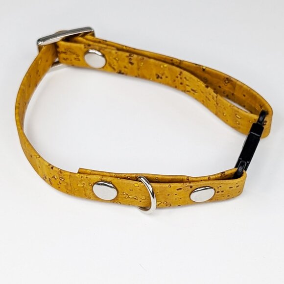 Cork Breakaway Cat Collar in Mustard Yellow - Picture 4 of 6